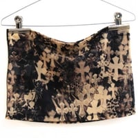 Chrome Hearts Brand-New All-Over Cemetery Cross Print Mini Skirt #31881