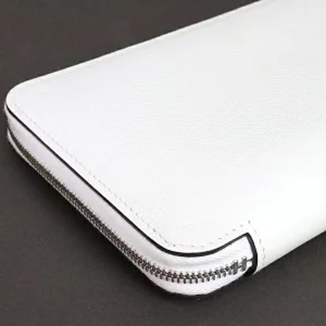 HERMES Azap Long Silk'In Wallet Evercolor Leather New White #19933