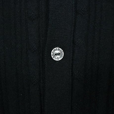 Chrome Hearts Brand New Cemetery Leather Patch Cashmere Cardigan with Cross Buttons #104211