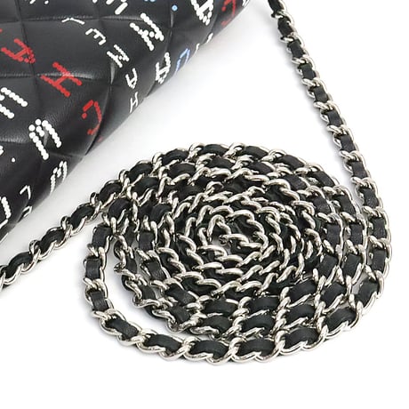 CHANEL Data Center Wallet on Chain Bag Quilted Lambskin Black #19521
