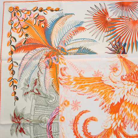 HERMES Carre 90 Silk 100% Scarf Stole "Mythiques Phoenix" #76492