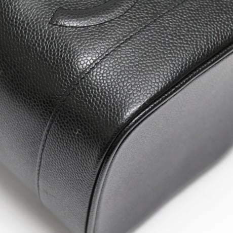 CHANEL CC Logo Vanity Bag Caviar Black #76476