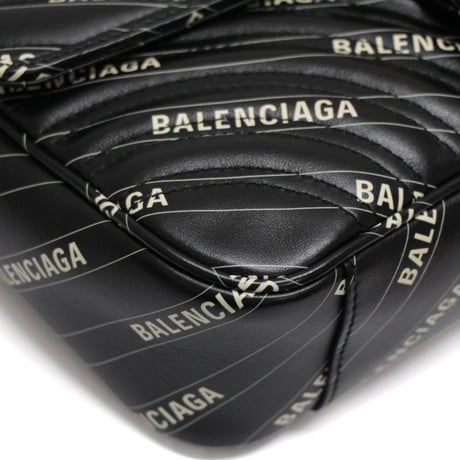 GUCCI x BALENCIAGA The Hacker Project Medium GG Marmont Flap Bag Quilted Leather Black #76806