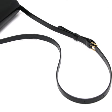 CELINE Teen Triomphe Shoulder Bag Calf Leather Black #75952