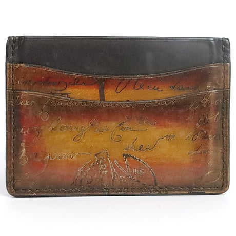 Berluti Bamboo Calligraphy Scritto Venezia Leather Card Holder #31951