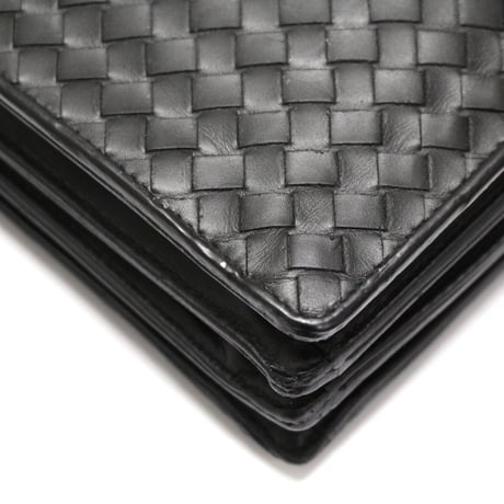 BOTTEGA VENETA Briefcase Intrecciato Leather Black #76122