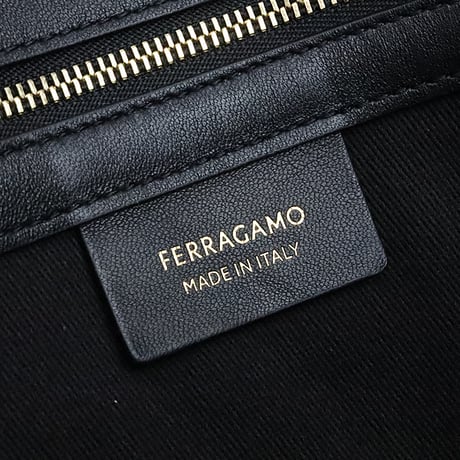 Salvatore Ferragamo Beach Tote bag Canvas Black ＃19701