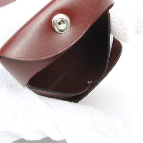 HERMES Bastia Coin Purse Boxcalf Leather Rouge H #19746