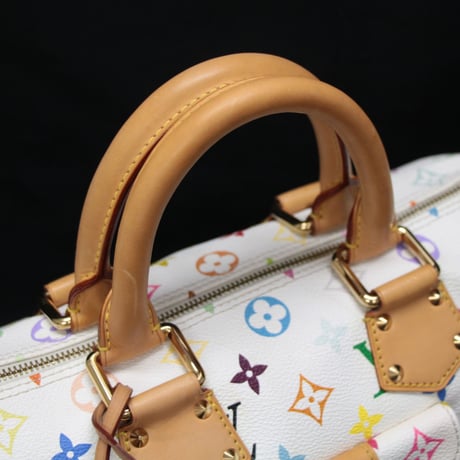 Louis Vuitton x Murakami Speedy 30 Handbag Monogram Multicolor White M92643 #75775