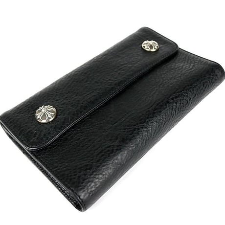 Chrome Hearts Brand-New Cross Button Wave Wallet #30858