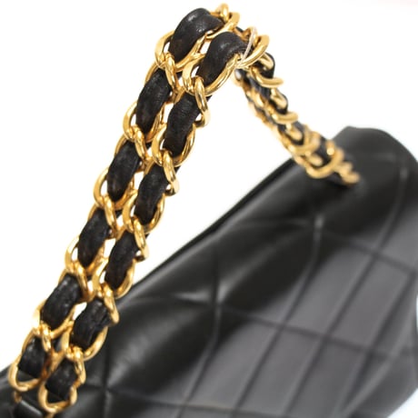 CHANEL Kelly Flap Bag with Chain Quilted Lambskin Black #75559