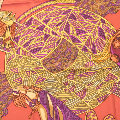 HERMES Carre 90 Silk 100% Scarf Stole "ART des STEPPES" #76519