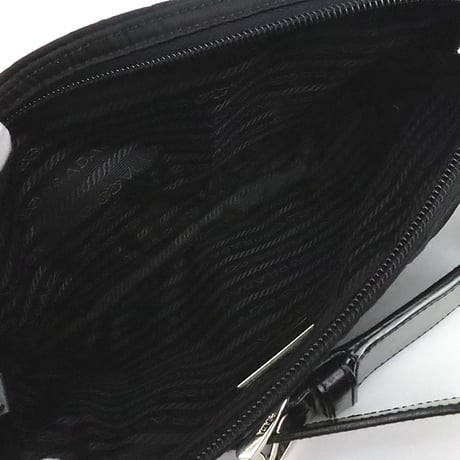 PRADA Triangle Logo Crossbody Bag Nylon Leather Black BM0008 ＃19848