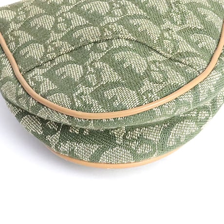 Christian Dior Small Saddle Pouch Oblique Canvas Green #20042