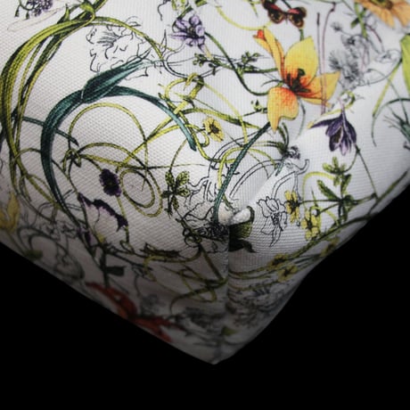GUCCI Botanical Floral Printed Tote Bag Canvas White #75393