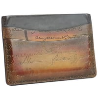 Berluti Bamboo Calligraphy Scritto Venezia Leather Card Holder #31951