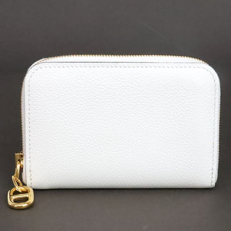 HERMES Zipengo Chain d'Ancre Coin Purse Evercolor Leather New White #19934