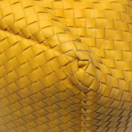 BOTTEGA VENETA Cesta Tote Bag Intrecciato Leather Yellow #76047