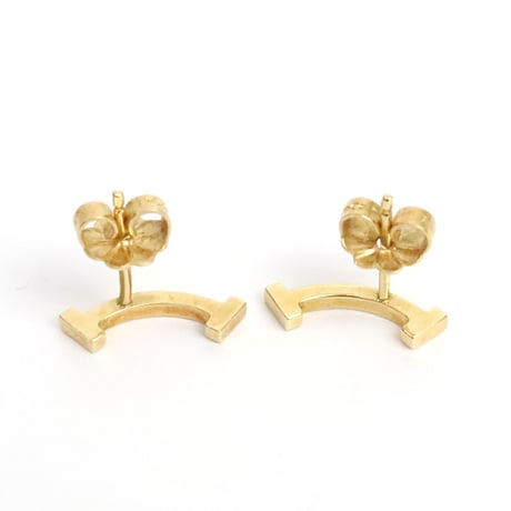 TIFFANY & Co. T Smile Mini Pierced Earrings 18K Yellow Gold  #19572