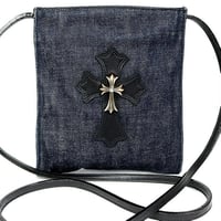 Chrome Hearts CH Cross Patch Square Pocket Denim Shoulder Bag #104227