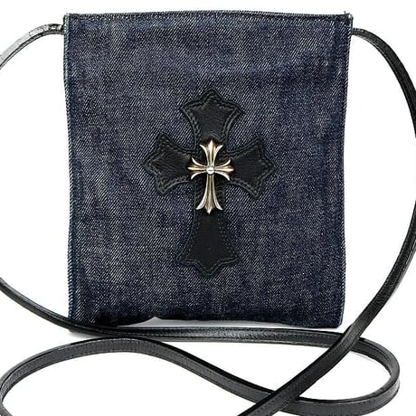 Chrome Hearts CH Cross Patch Square Pocket Denim Shoulder Bag #104227