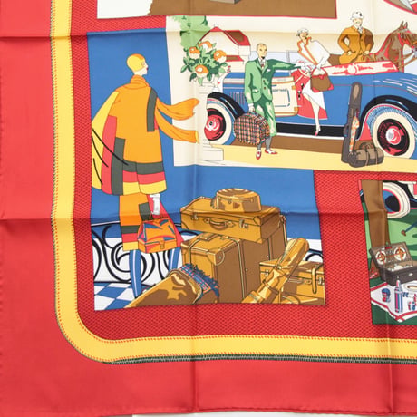 HERMES Carre 90 Silk 100% Scarf Stole "L Elegance et le Confort en Automobile" #76497