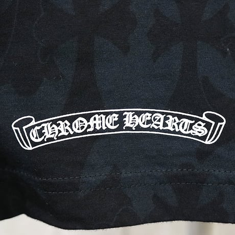 Chrome Hearts All-Over CH Cross Print Floral Cross Sleeve Horseshoe Long Sleeve #31916