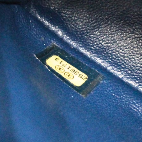 CHANEL Mini Square Flap Bag Quilted Lambskin Blue #75636