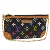 Louis Vuitton x Murakami Pochette Milla MM Pouch Monogram Multicolor Black M60097 #75422