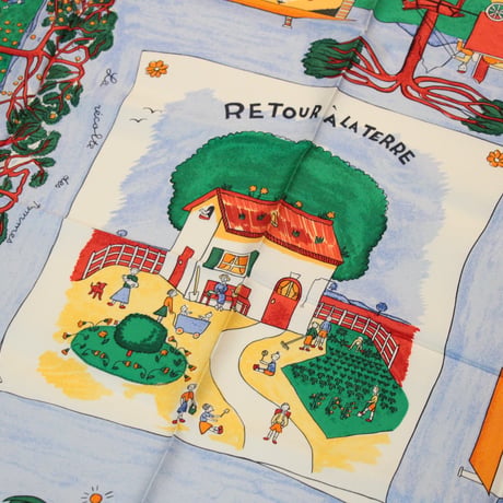 HERMES Carre 90 Silk 100% Scarf Stole "RE TOUR A LA TERRE" #76444