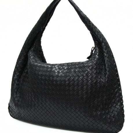 BOTTEGA VENETA Hobo Bag Intrecciato Leather Black #76645
