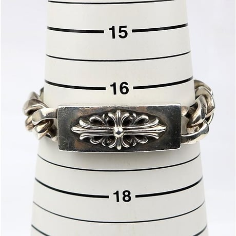 Chrome Hearts Dagger & Floral Cross Double ID Classic Link Bracelet #31639