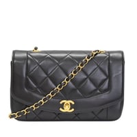 CHANEL Diana 22 Small Flap Bag Quilted Lambskin Black ＃76527