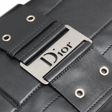 Christian Dior Street Chic Shoulder Bag Leather Black ＃76470