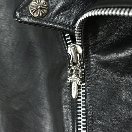 CHROME HEARTS Basic Moto Riders Jacket DSMG Exclusive Horse Leather Black  ＃31584