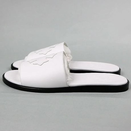 Chrome Hearts Brand-New SLIDE CH Plus Patch Leather Sandals White #103764