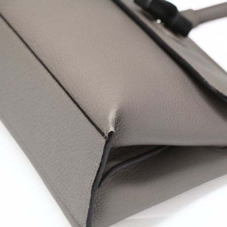GUCCI Bamboo Daily Top Handle Bag Leather Gray #75779