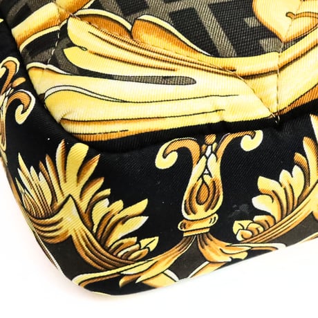 FENDI x VERSACE FENDACE Mamma Baguette Bag Quilted Printed Silk 8BR600 #19656