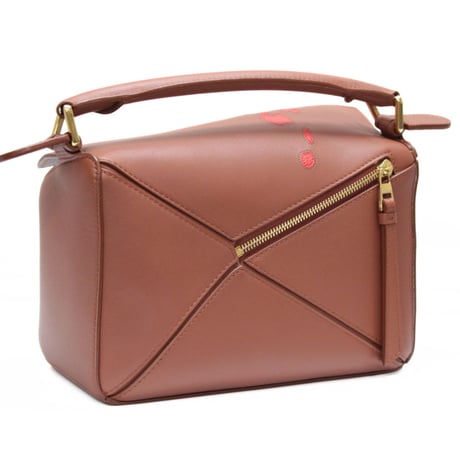 LOEWE x Ghibli Howl's Moving Castle Calcifer Small Puzzle Bag Leather Brown #75802