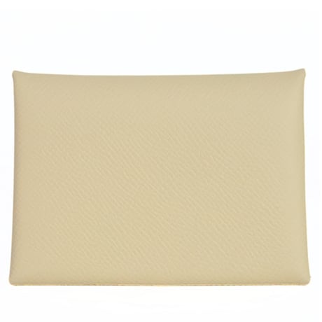 HERMES Calvi Duo Coin Purse Epsom Leather Vanilla #20298