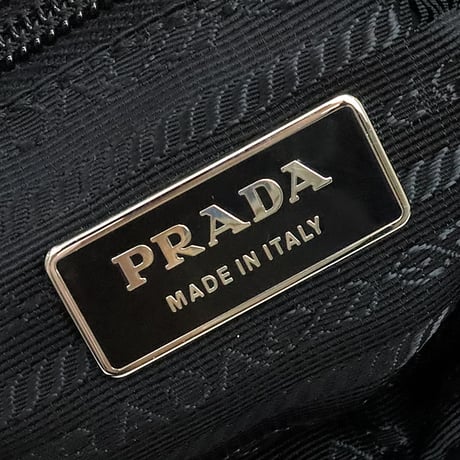 PRADA Bow Handbag Tessuto Nylon Leather Black ＃19786