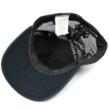 Chrome Hearts Cemetery Cross Leather Patch Mesh Trucker Hat Cap Black #104248