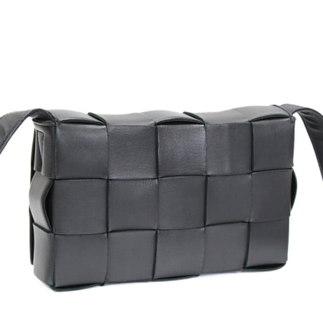 BOTTEGA VENETA Cassette Shoulder Bag Maxi Intrecciato Leather Black #76702