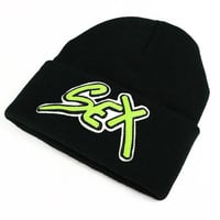 Chrome Hearts Matty Boy Sex Records Logo Knit Beanie Black #103930