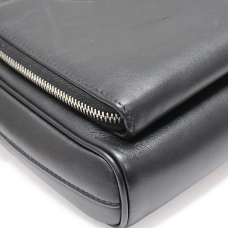 PRADA Front Pocket Crossbody Bag Leather Black 2VH168 ＃75628
