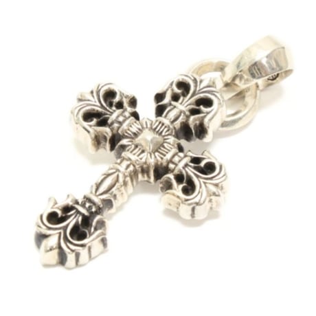 Chrome Hearts XS Filigree Cross Pendant with Bale Silver #32065