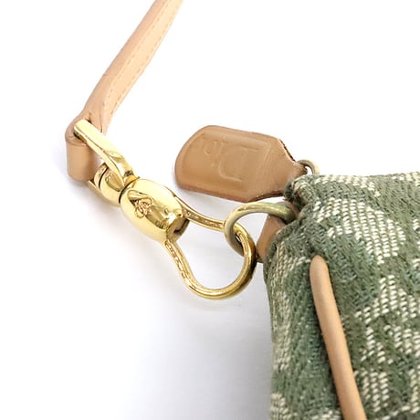 Christian Dior Small Saddle Pouch Oblique Canvas Green #20042