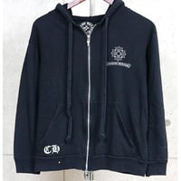 Chrome Hearts Framed Cross Back Print Zip Up Hoodie Black #104110