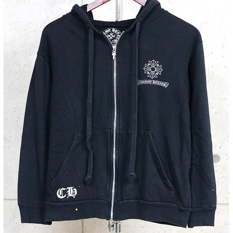 Chrome Hearts Framed Cross Back Print Zip Up Hoodie Black #104110