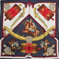 HERMES Carre 90 Silk 100% Scarf Stole "Greeece France" #76748